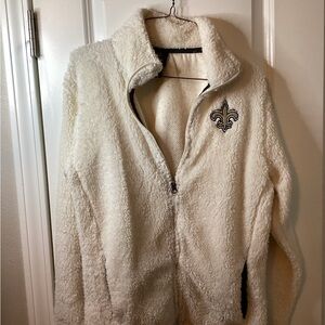 Saints Fleece Cream Zip Up